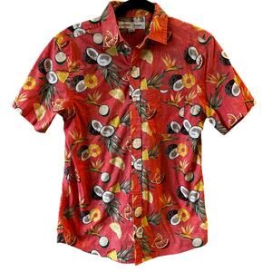 EUC Old Navy Tropical Button Down Shirt sz S Built in Flex